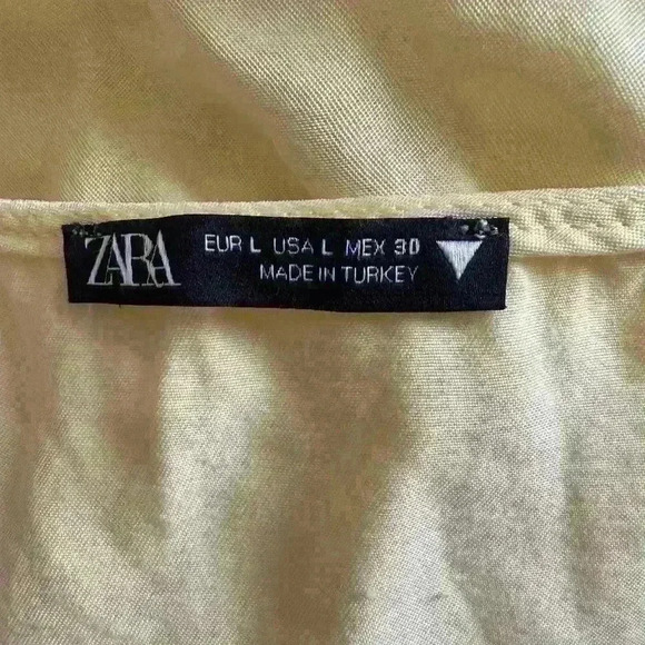 ZARA Yellow Bat wing Summer lightweight soft dress -Size Large - Picture 5 of 6
